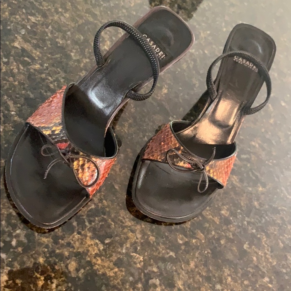 Cascadei Strappy Snake skin Heels